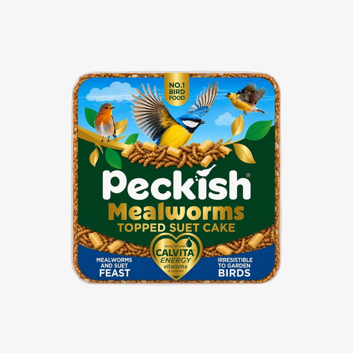 Peckish Topped Suet Cake (mealworms)