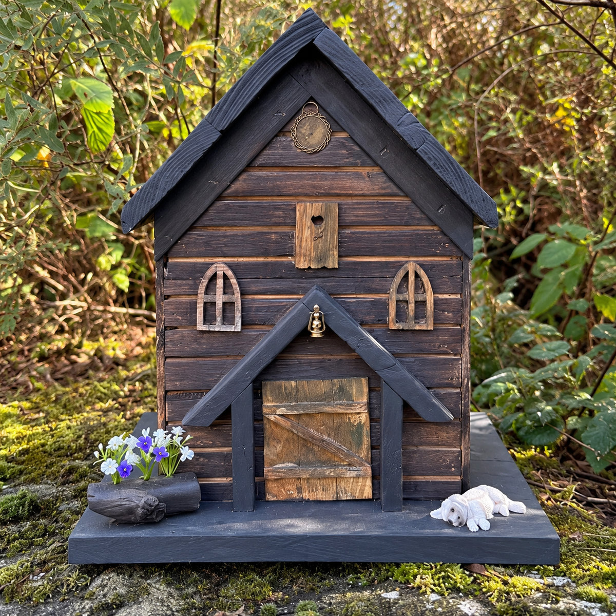 Tall Reclaimed Timber Garden Cottage with Porch — close-up of finished example