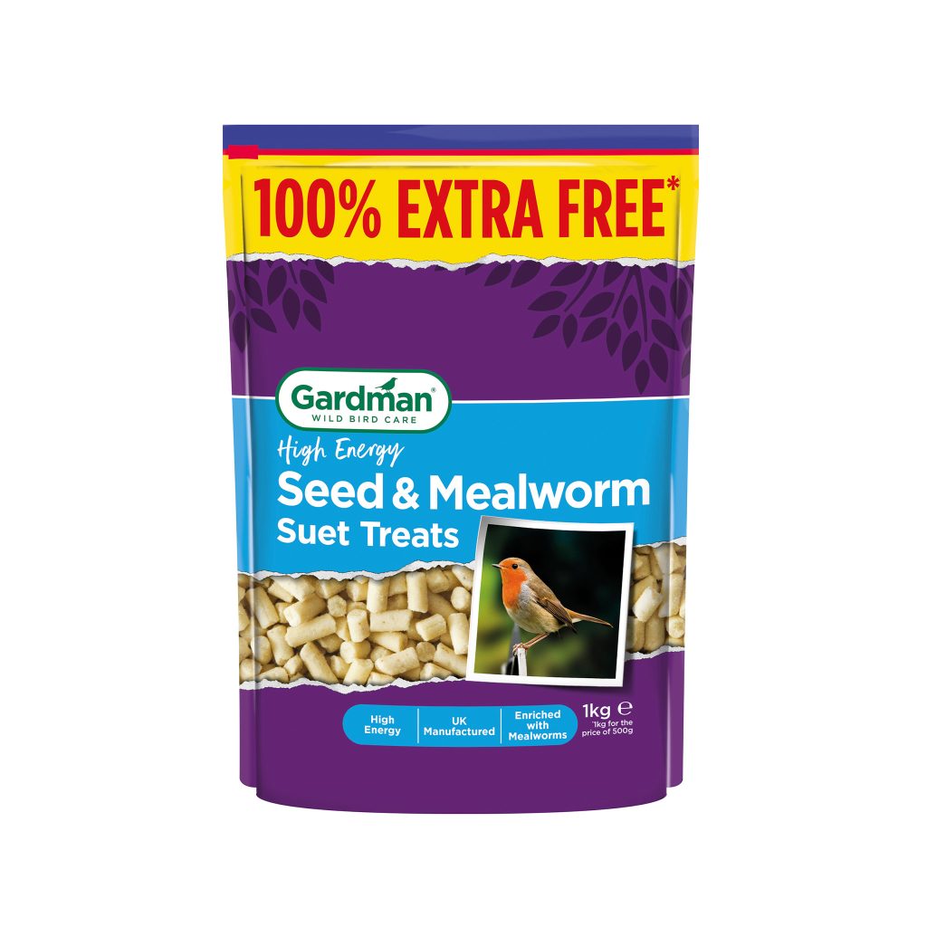 Gardman Seed & Insect Suet Treats 500g + 100% Extra Free
