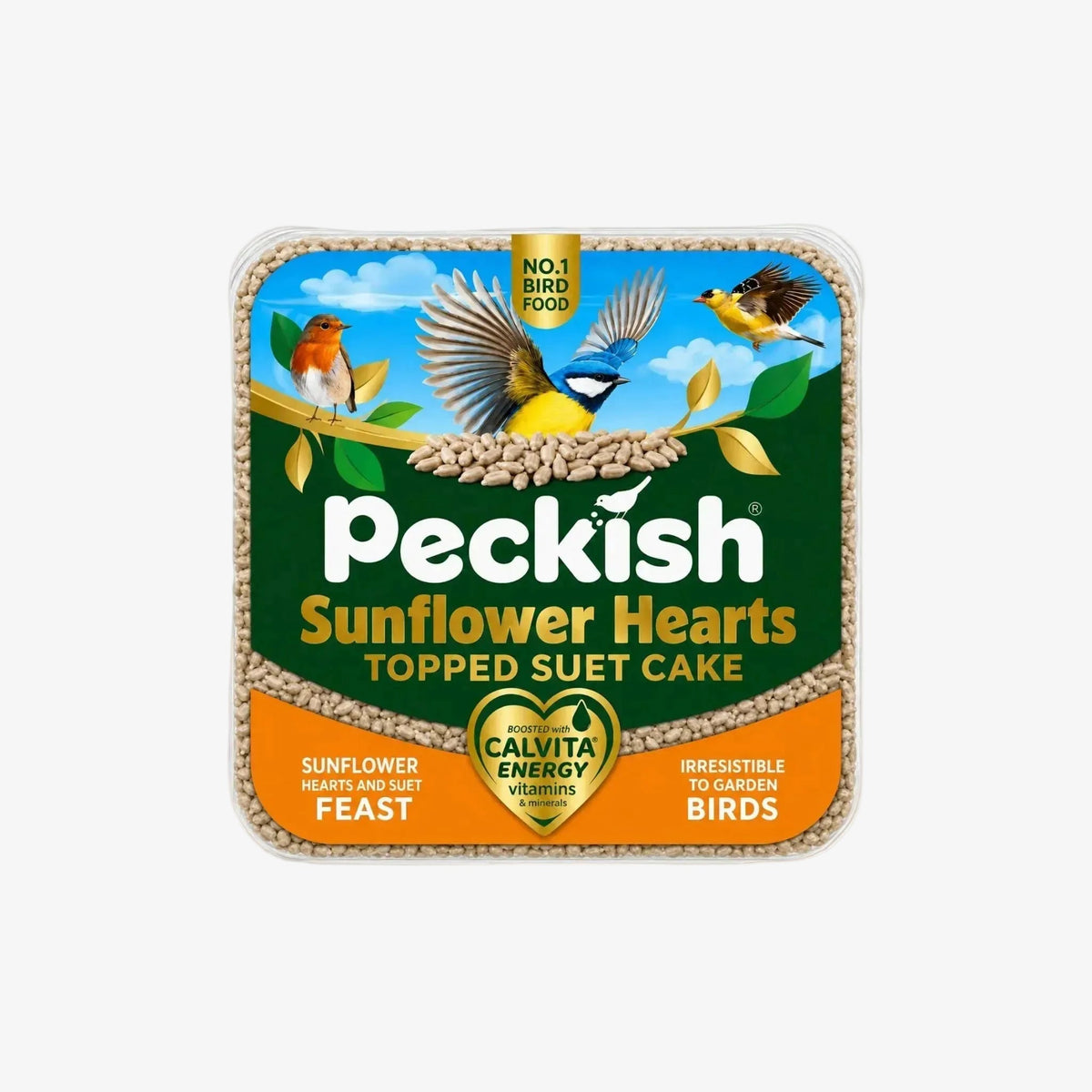 Peckish Topped Suet Cake (kibbled sunflower)